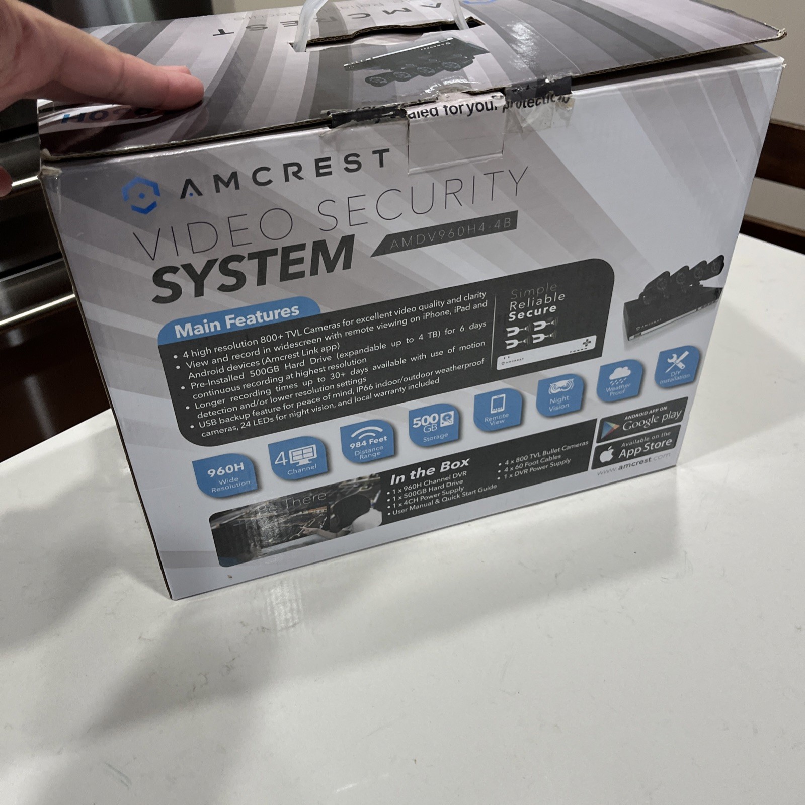Amcrest AMDV960H4-4B 4CH 960H DVR Security System 4x 800TVL Bullet Cameras