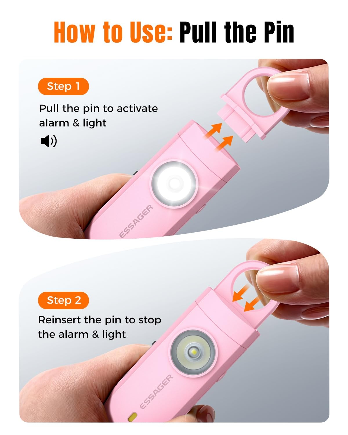 Personal Safety Alarm for Women, 130 dB Self Defense Siren, Rechargeable & Po…