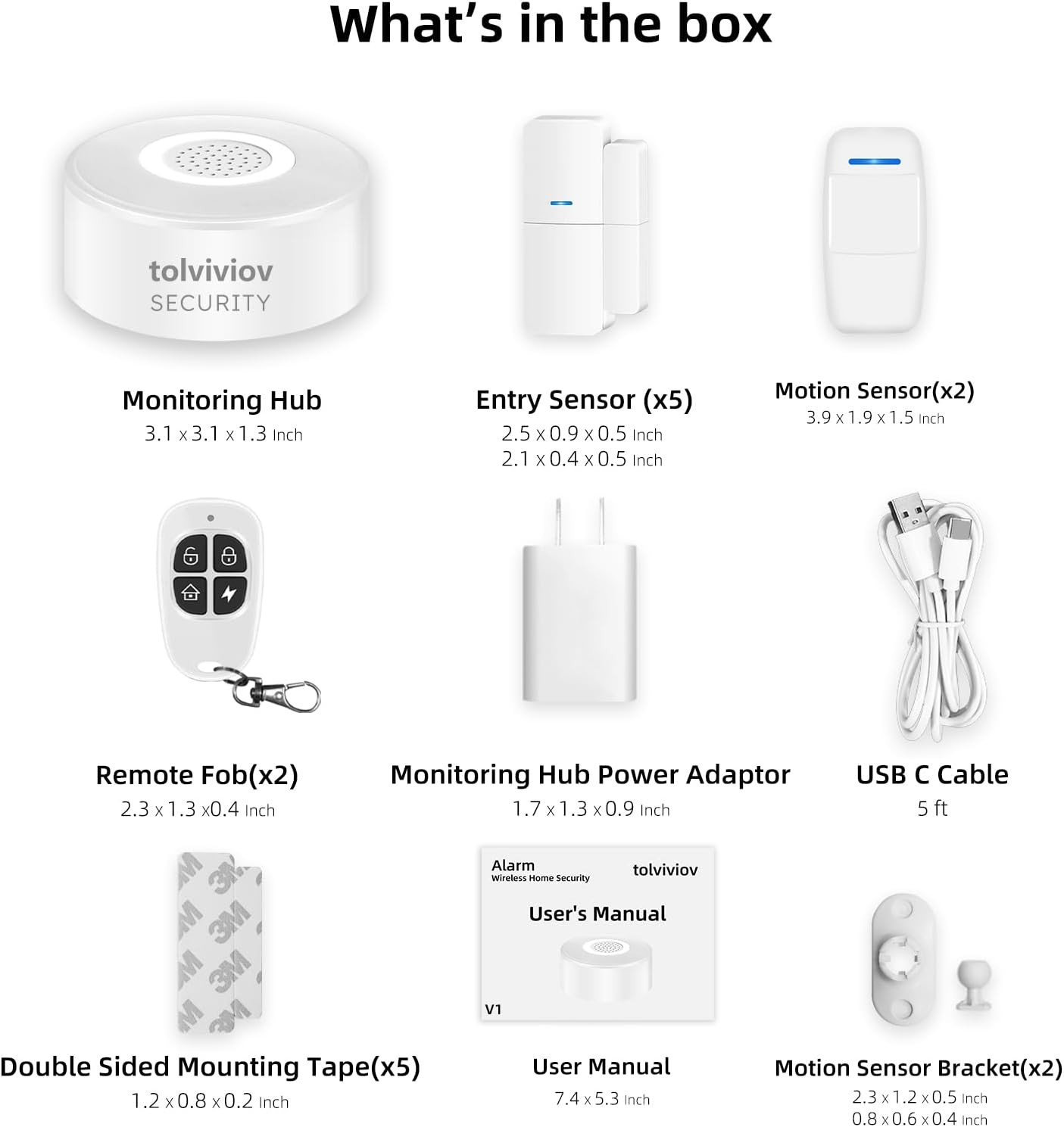Home Security System Wireless, DIY Door Alarm Security System, App Alerts, 10-Pi