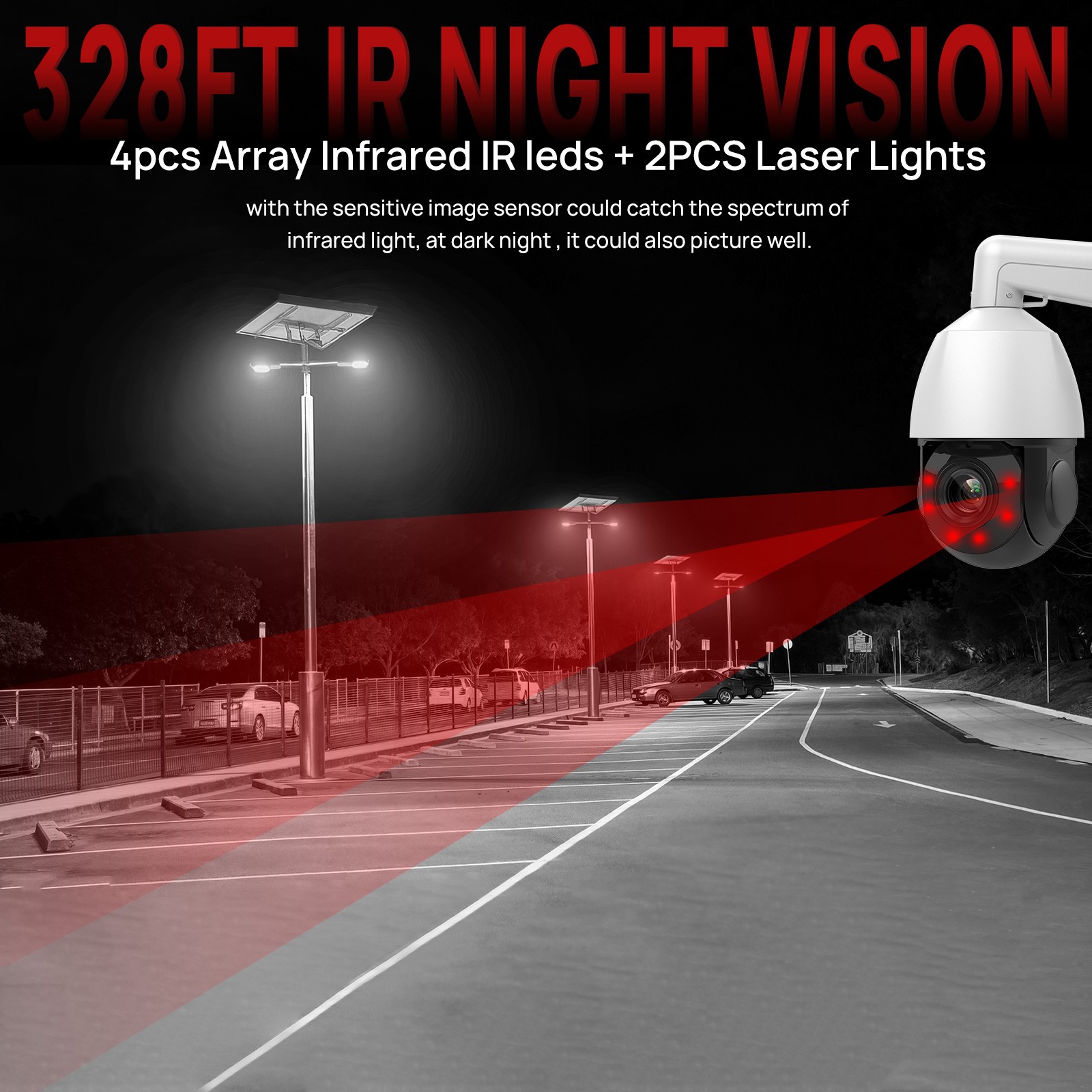 VIKYLIN 8CH 8POE NVR 40×ZOOM 360° IR100M 8MP PTZ Camera System Auto Tracking Lot