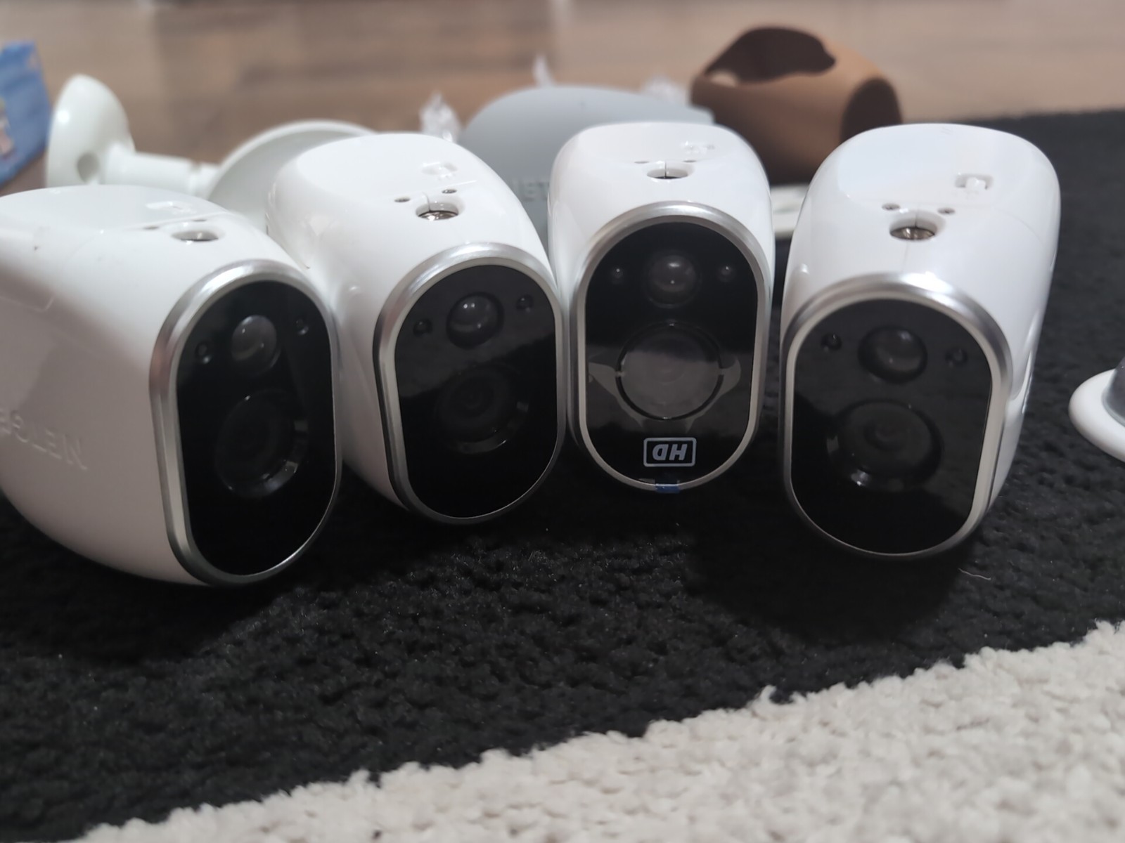 Arlo NETGEAR VMC3030 Add-on HD Indoor / Outdoor Security Camera Only, lot of 4