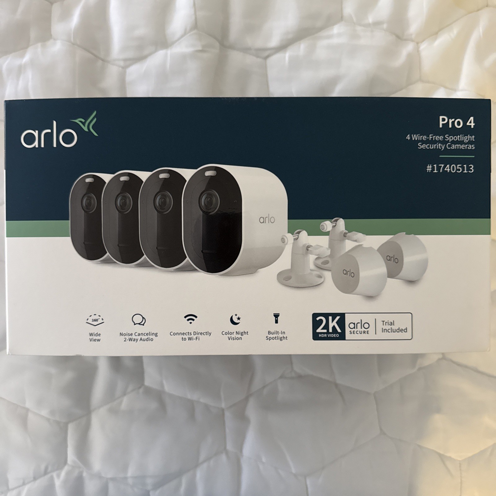 Arlo Pro 4 Spotlight Camera – 4 Pack – Wireless Security, 2K Video & HDR Color