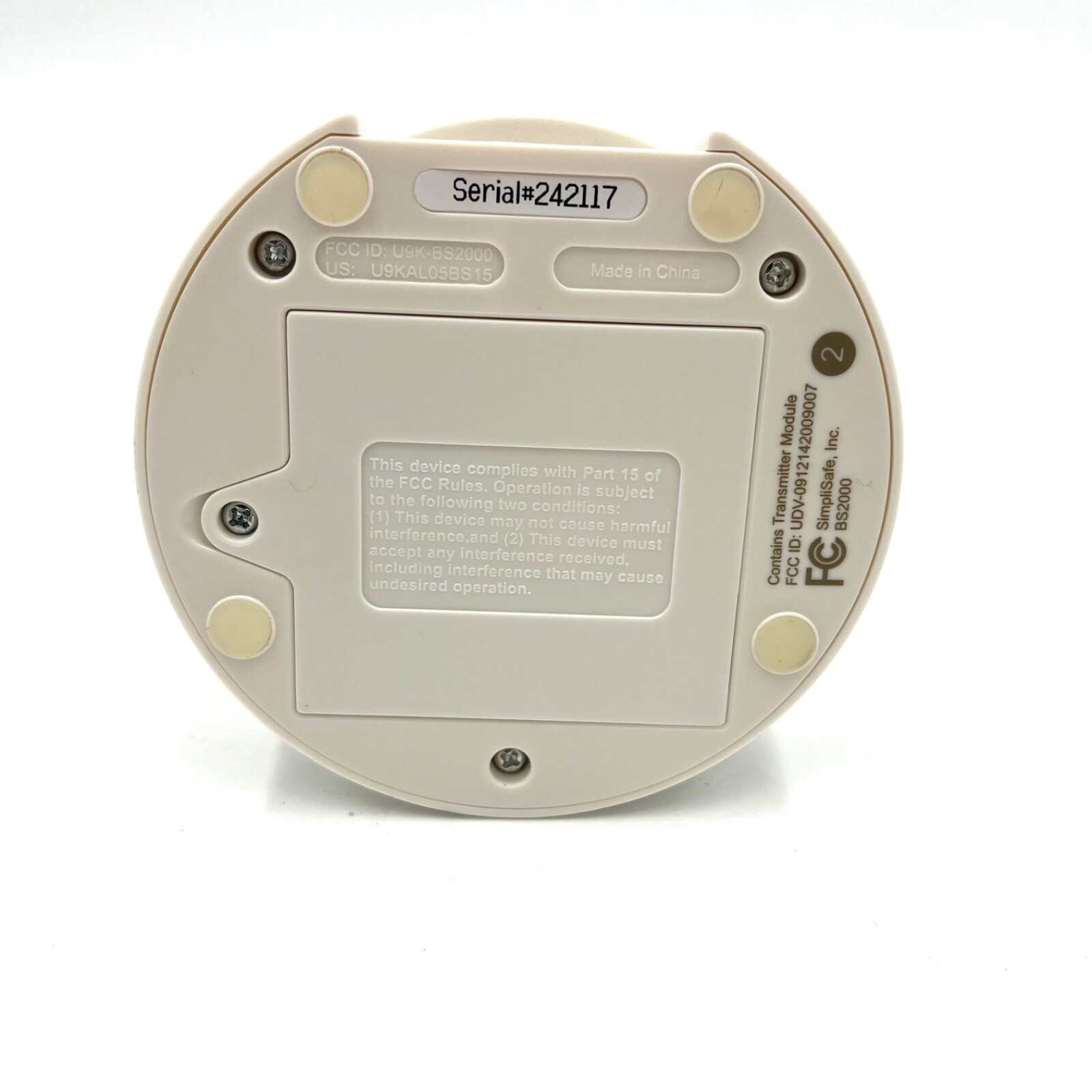 SIMPLISAFE Base Station with Power Cord BS2000 1st Generation