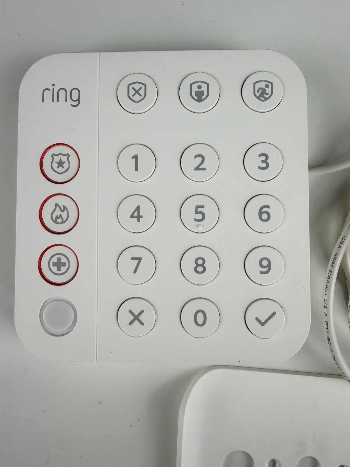 Ring (2ndGen) White 19-Button Home Security Wireless Alarm Keypad w/ Cord Mount