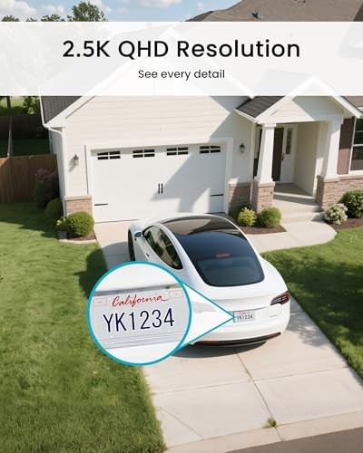 Solar Security Camera Wireless Outdoor 2.5K, 24/7 Recording, No Subscription
