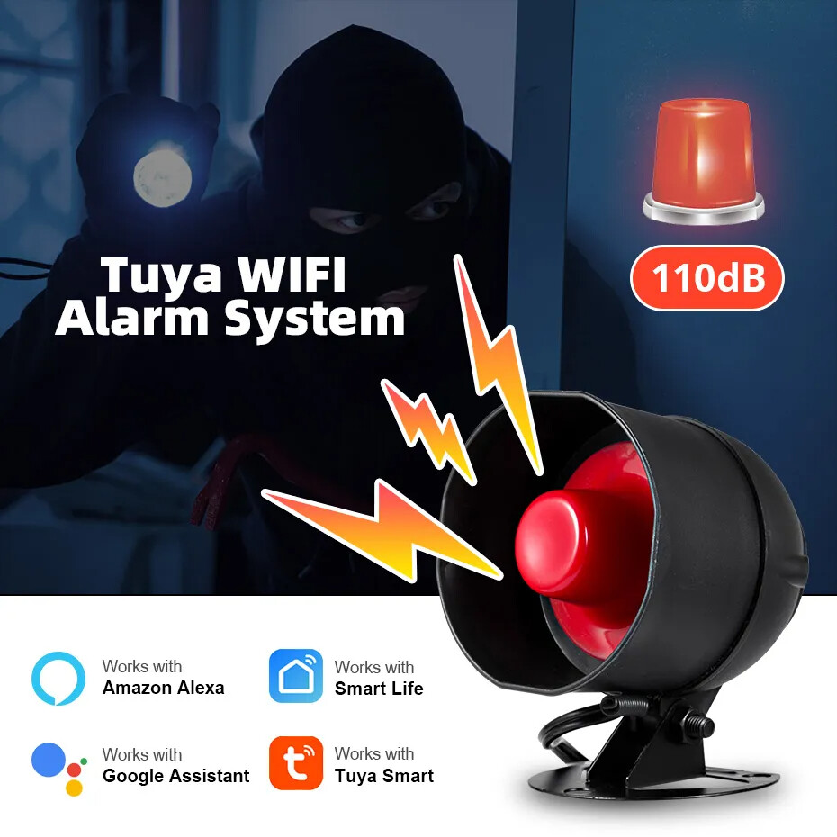 Standalone Home Office Shop Security Alarm System Kit,Wireless Loud In/Out Door