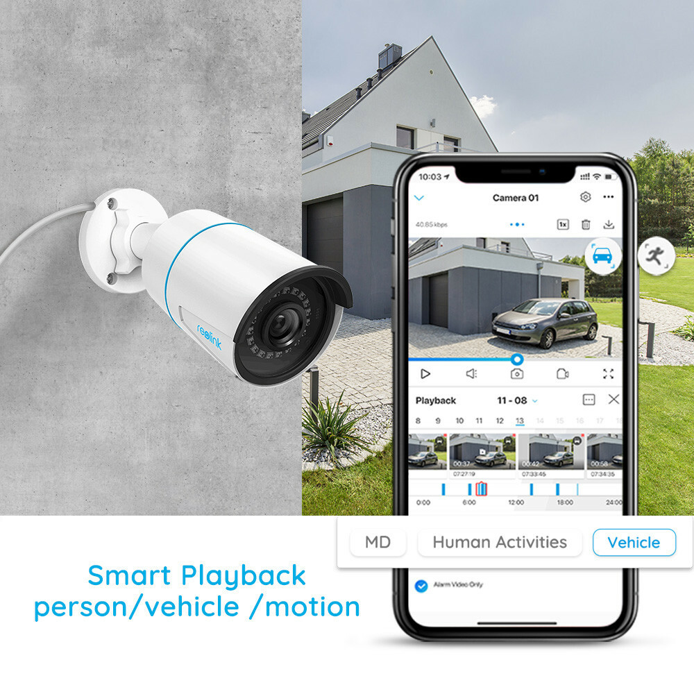 Reolink 5MP POE Security Camera System 8CH NVR RLN8-410 2TB HDD Smart Detection