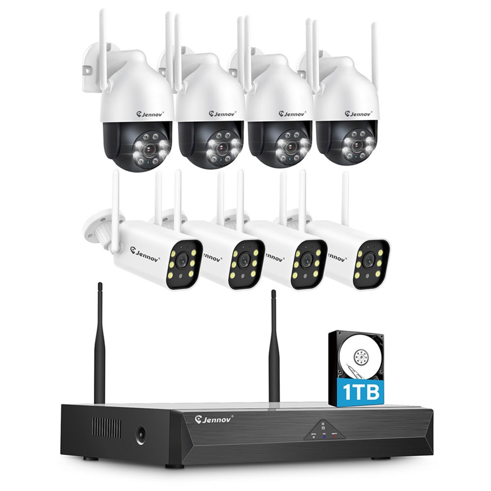 5MP 10CH H.265+ 1TB HDD NVR Outdoor Security Camera System Wireless Night Vision