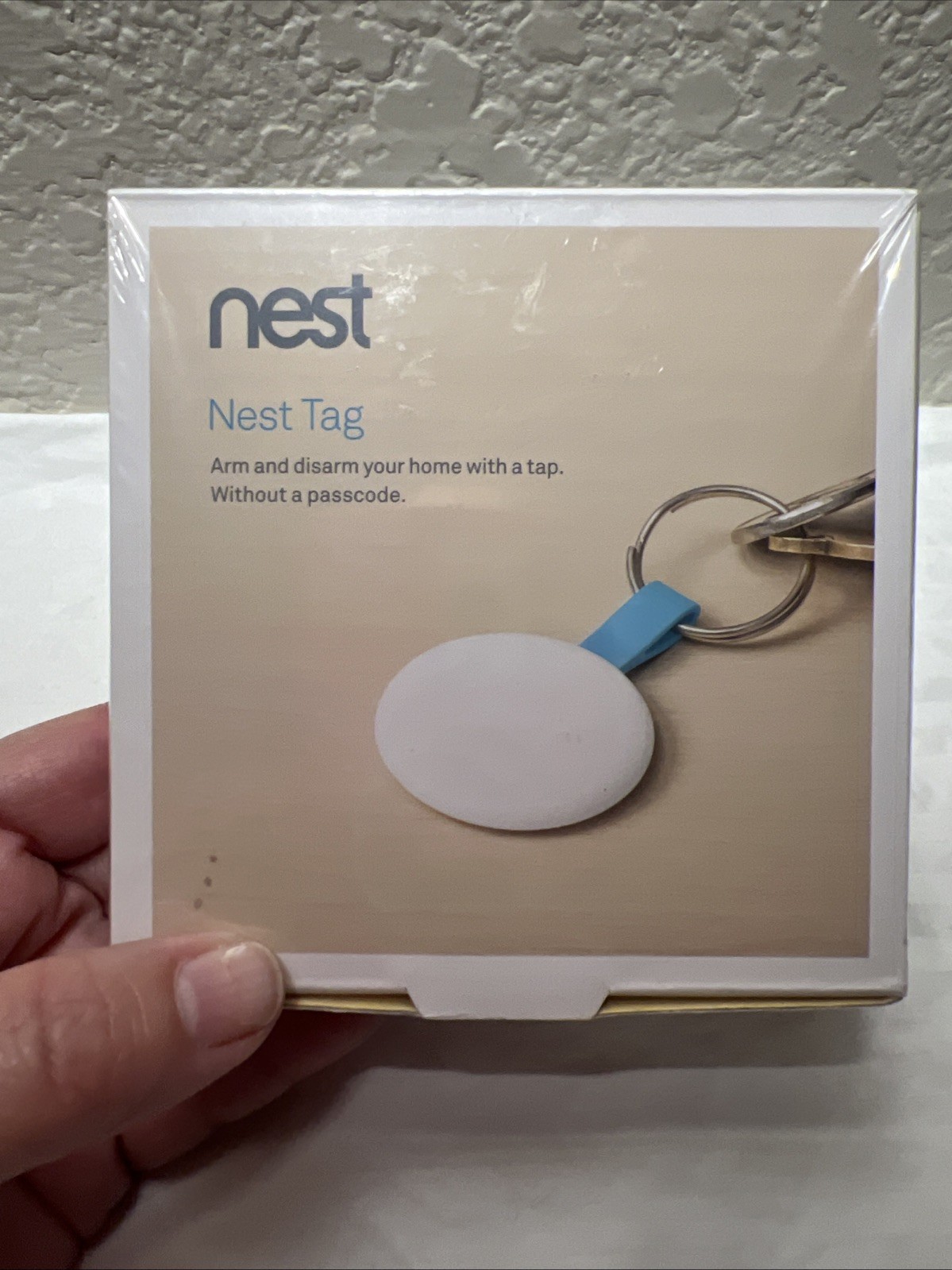 Google Nest Tag Wireless Home Security Key Fob – White/Blue – NEW SEALED!