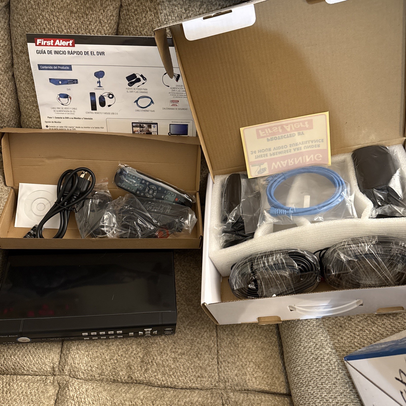 First Alert Video Security System 2 Cameras 4 Channels Av.75 Ft Cable Missing Pc
