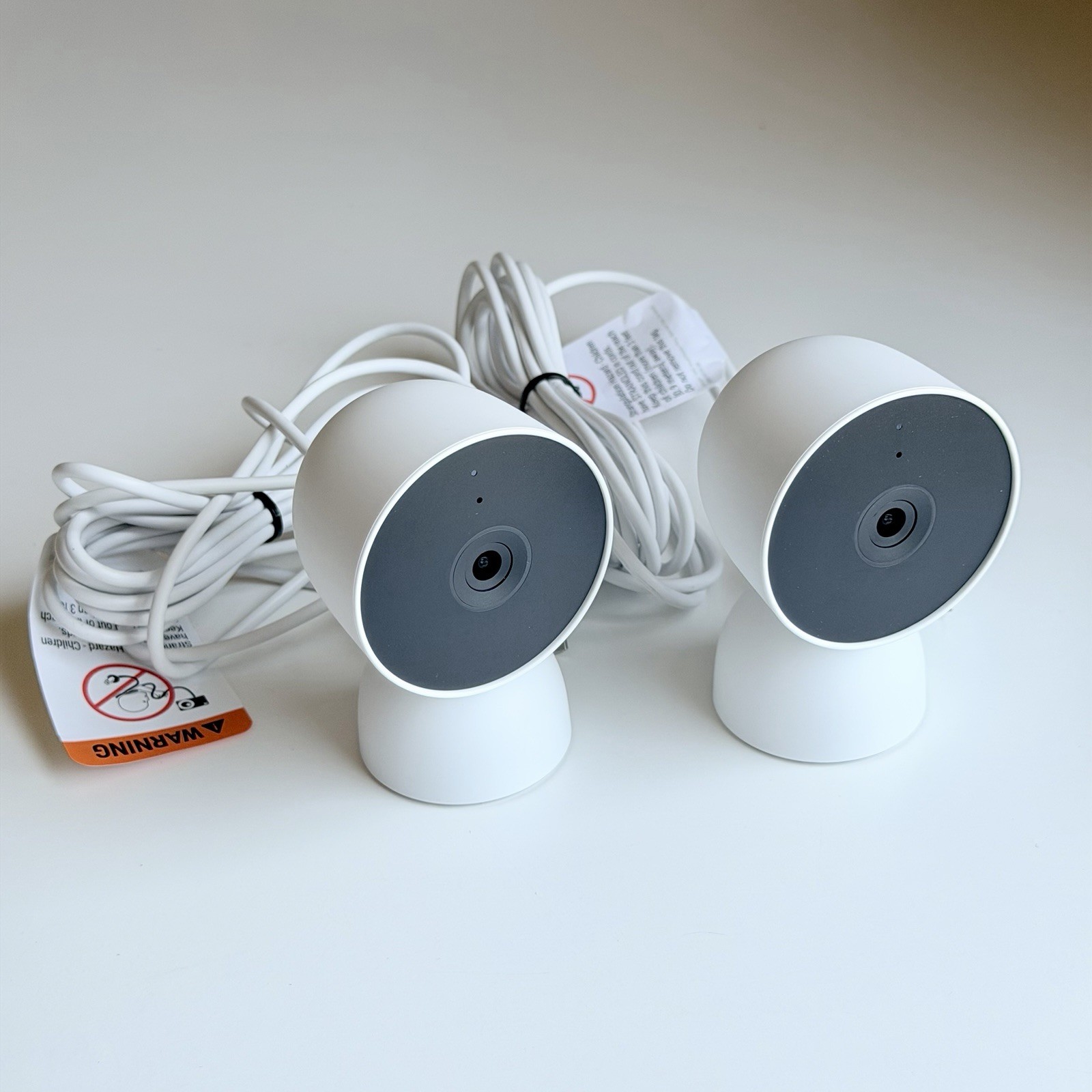2-Pack Google Nest Security Cam Indoor 1080p Wired GJQ9T (White Snow) 2nd Gen