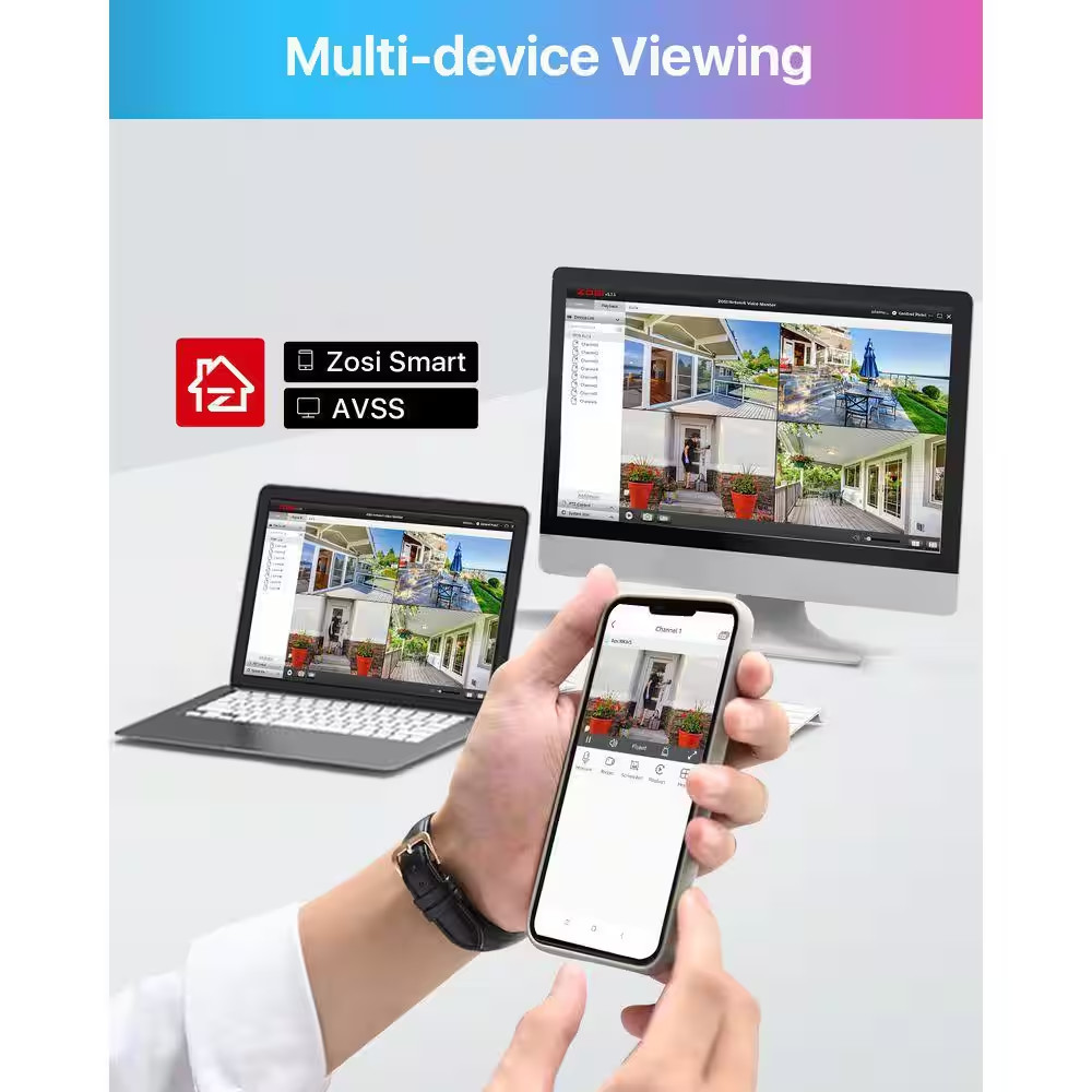 H. 265+ 8 Channel DVR Home Security System with 8-Wired 1080P Full HD Outdoor Bu