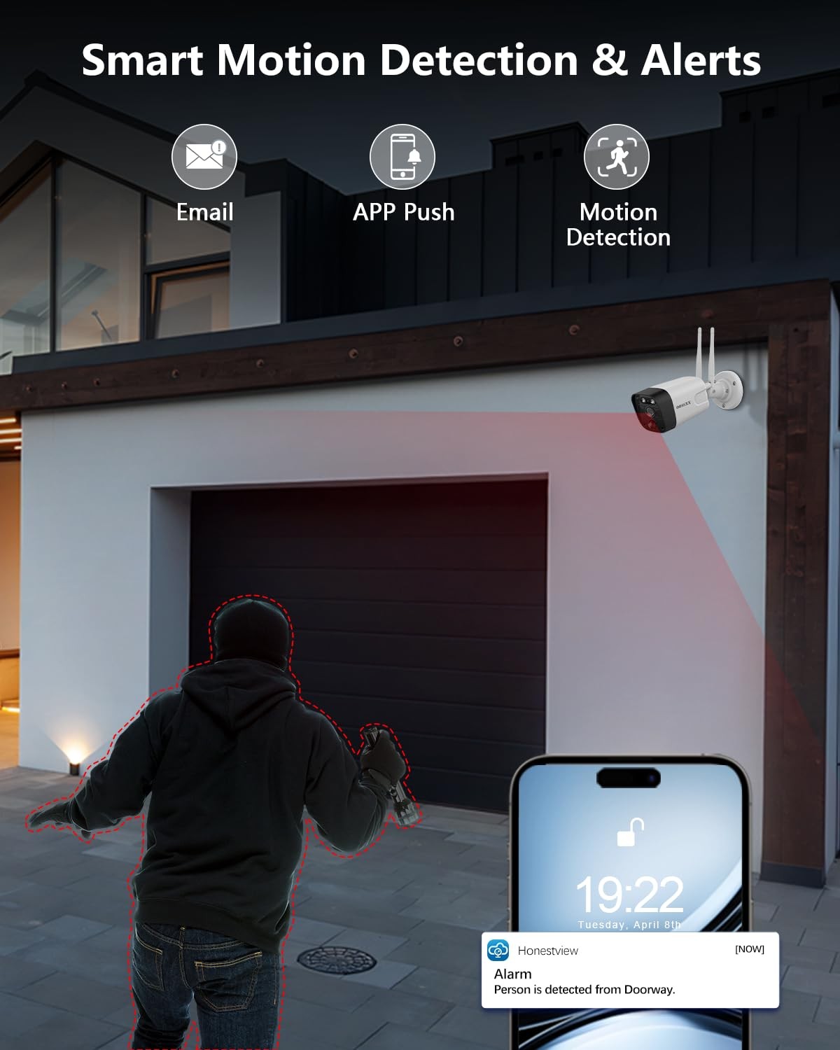 (2026 Update 120 Days Storage) Wireless WiFi Outdoor Security Camera System w…