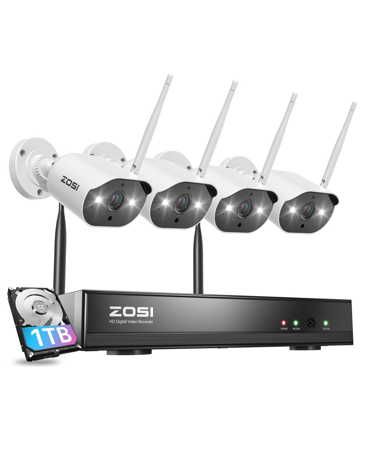 ZOSI 2K 3MP 8CH WiFi Security IP Camera System Two-Way Audio Color Night Vision