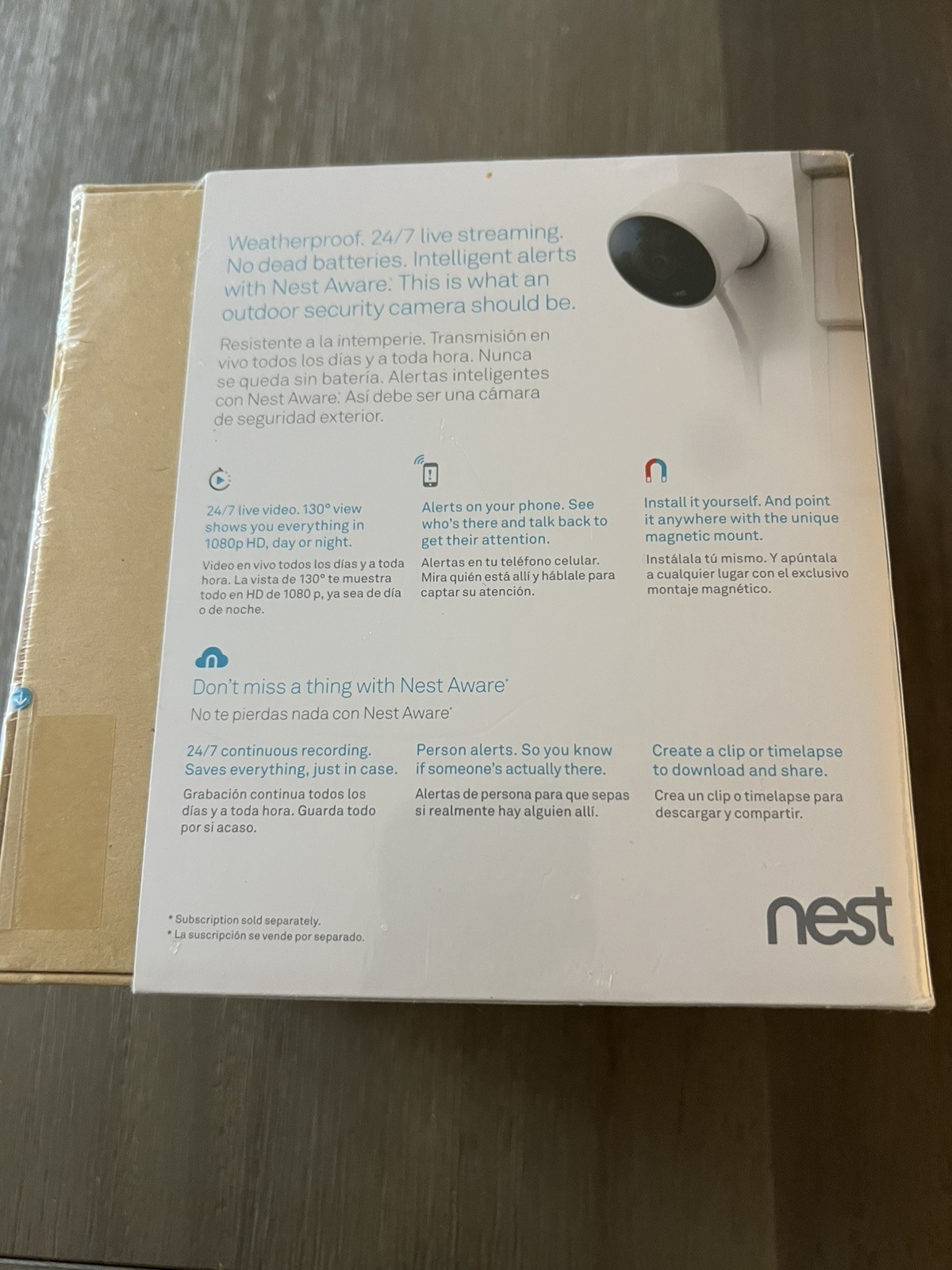 New Google Nest Cam Outdoor 1st Gen A0033 (NC2100ES) uses Nest app – SEALED
