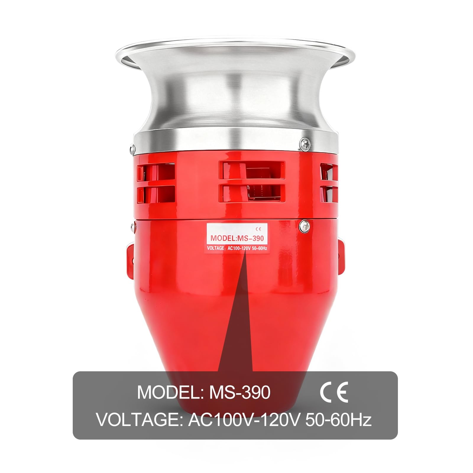 MS-390 110V AC 0.93A Motor Siren – 125dB Industrial Alarm with Metal Housing …