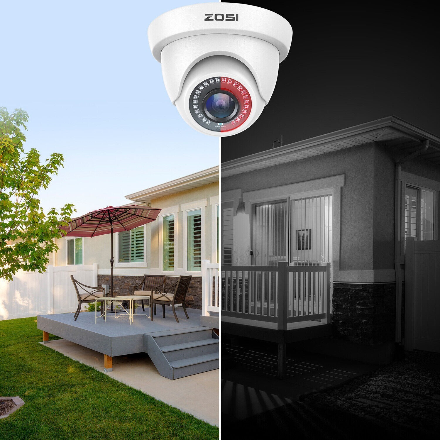 ZOSI 16CH H.265+1080P Home Security Camera System 5MP Lite DVR Instant Alert 4TB