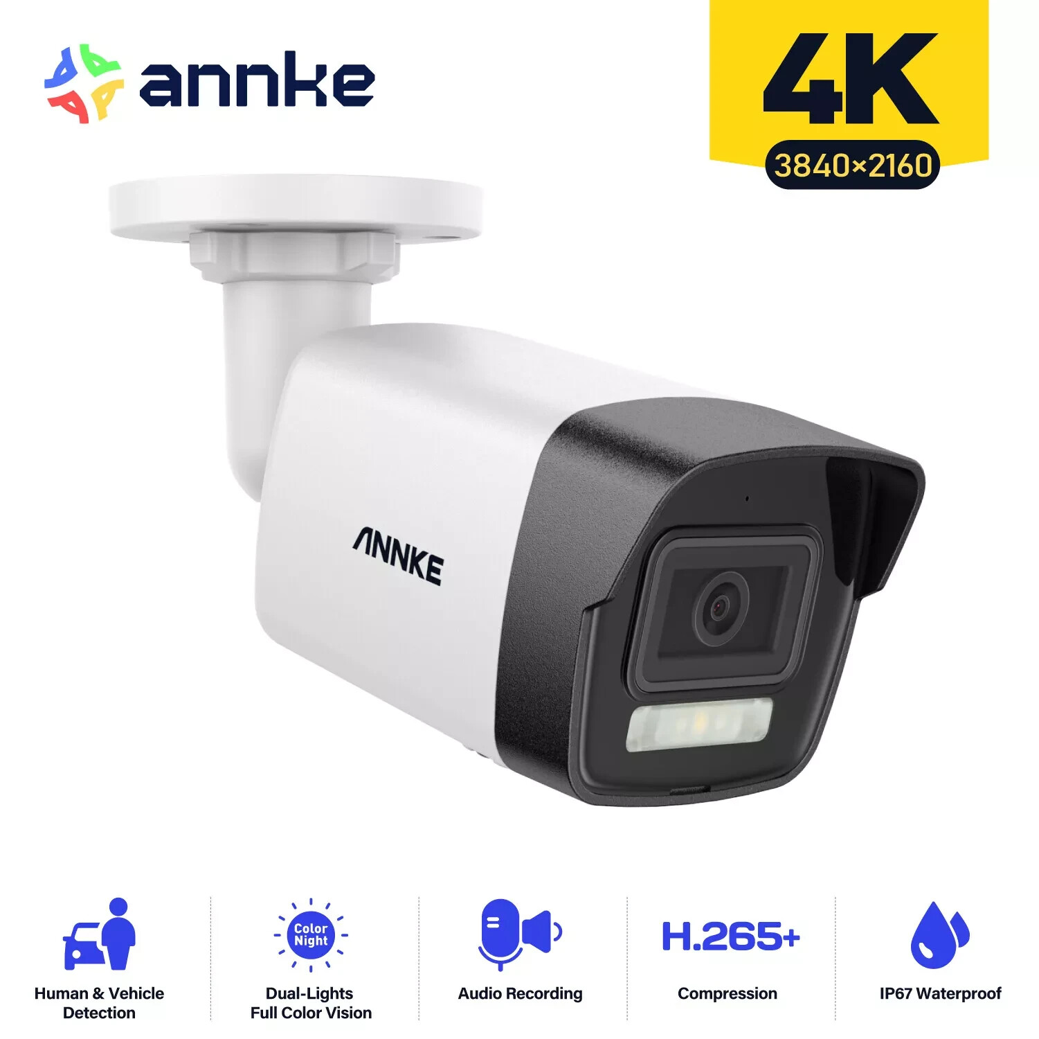 ANNKE 8MP POE 4K Security IP Camera C800 Outdoor Color Night Vision IP67