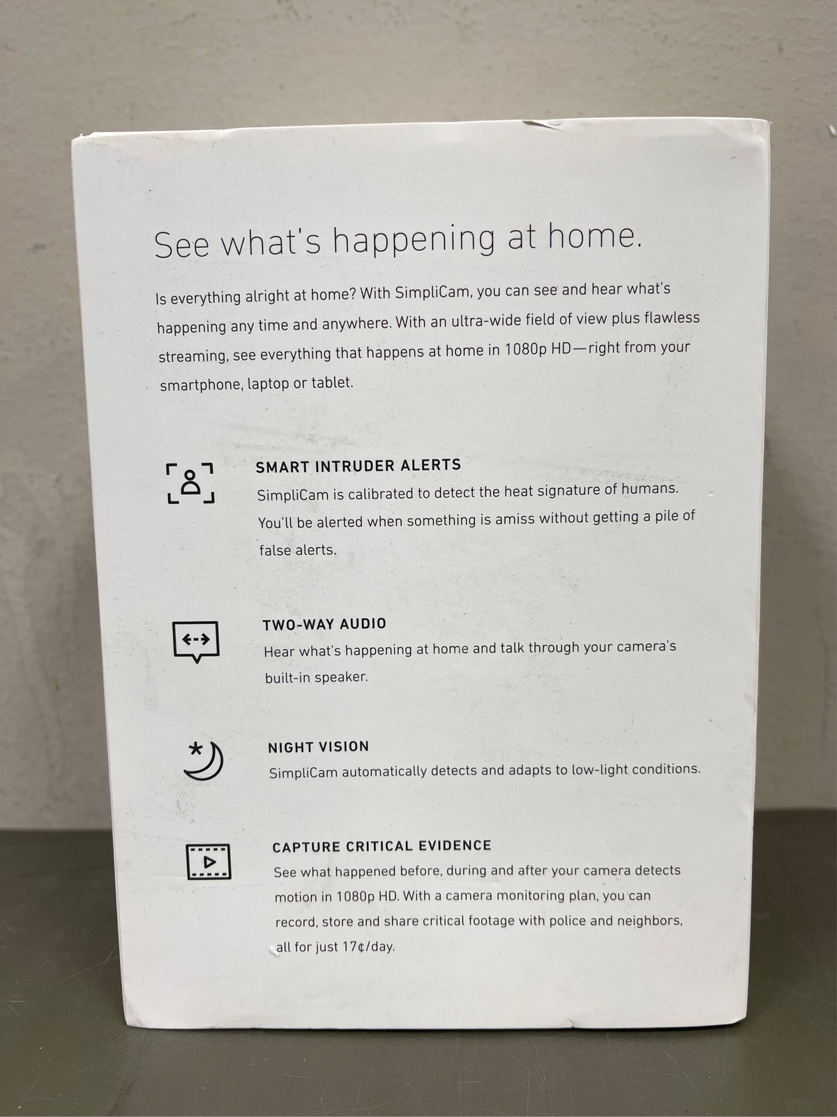 SimpliSafe Simplicam Indoor 1-Camera Hardwired Stick Up Cam Internet Cloud-bas 9