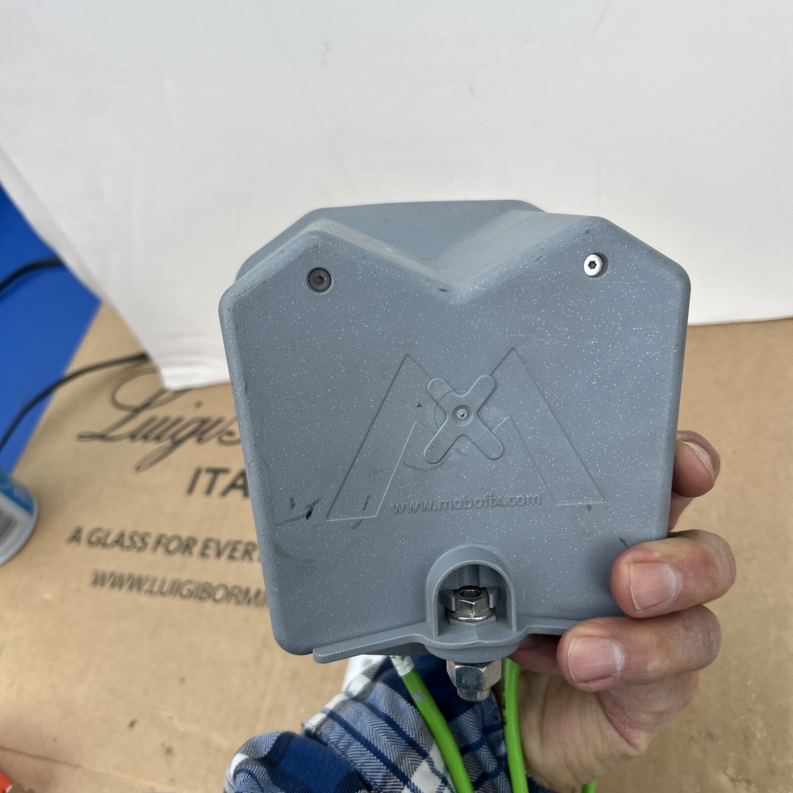 Mobotix Gray X Dual Lens Camera Professional Outdoor W Green Cables