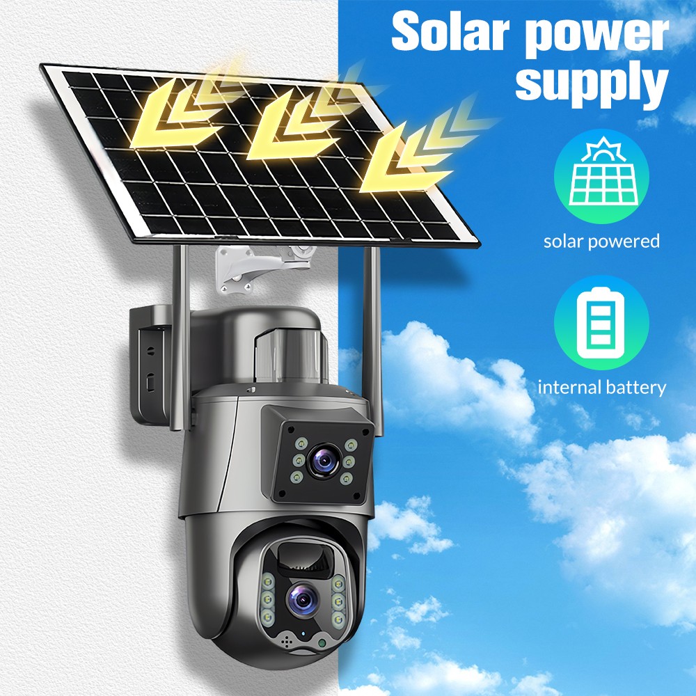 Camaras De Seguridad Para Exterior Solar WIFI Inalambrica Con Vision Nocturna HD