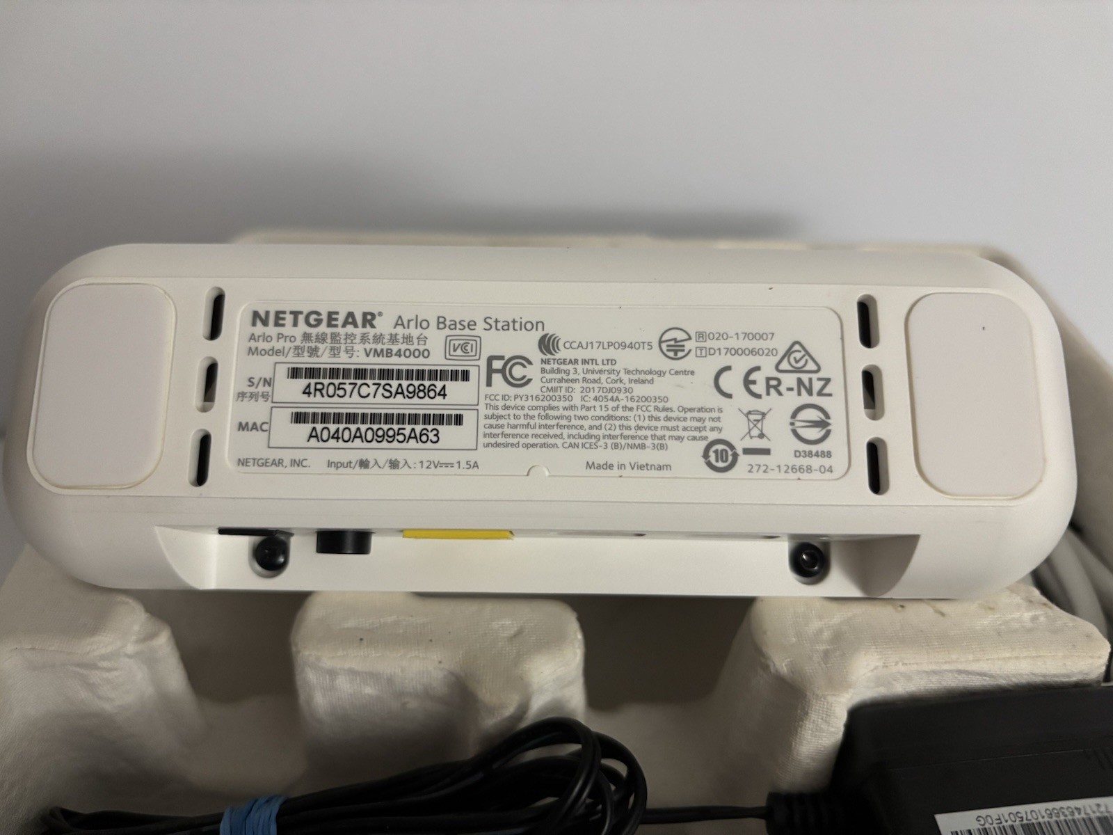 NetGear Arlo Pro VMB4000 Wireless Base Station – Parts Or Repair, Powers On