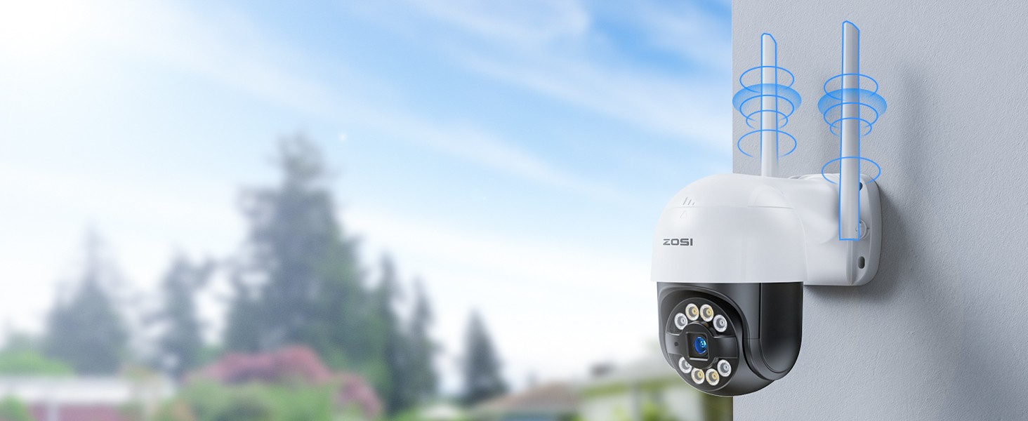 ZOSI 3MP PTZ Outdoor WiFi Security IP Wireless Camera Audio Motion Detection