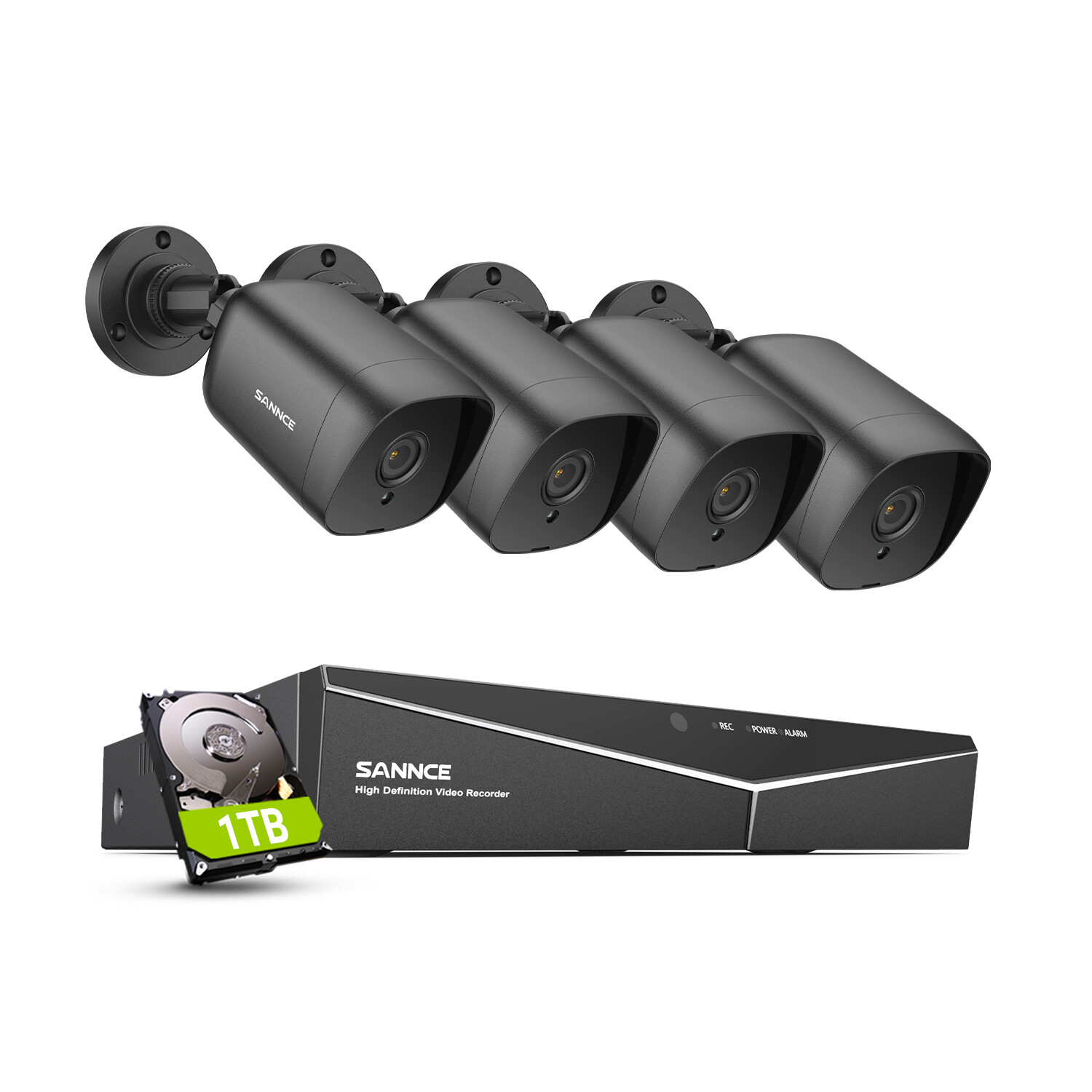 SANNCE 8CH DVR HD 5MP Video Security Camera System Outdoor EXIR Night Vision 1TB
