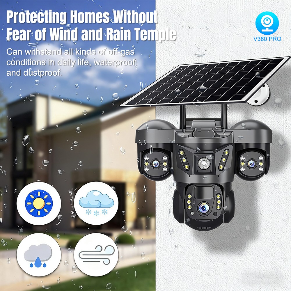 Solar Battery Powered Wireless WiFi Outdoor Pan/Tilt Home Security Camera CCTV