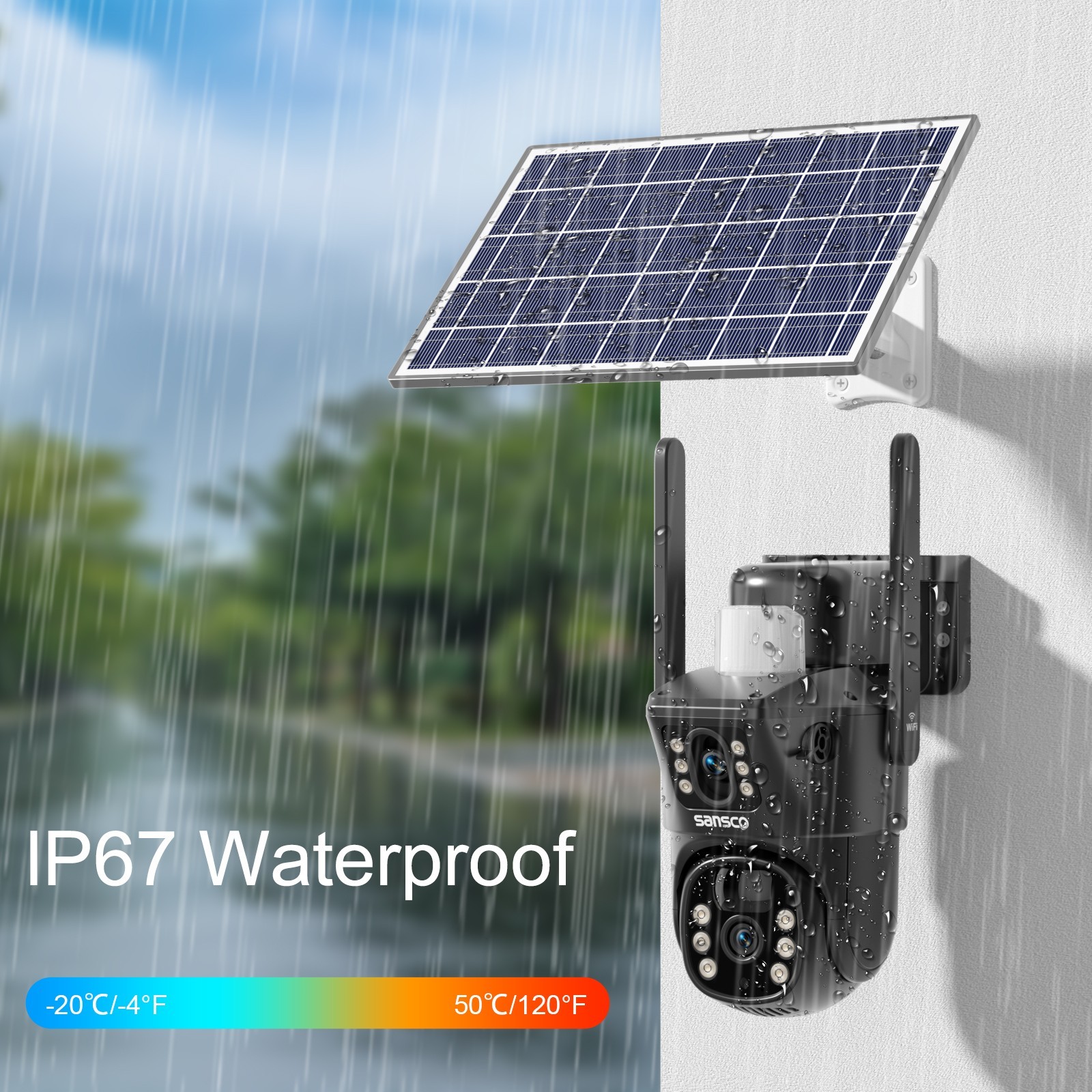 5G Wifi Solar Powered Security 8MP Wireless Camera PTZ Waterproof Surveillance