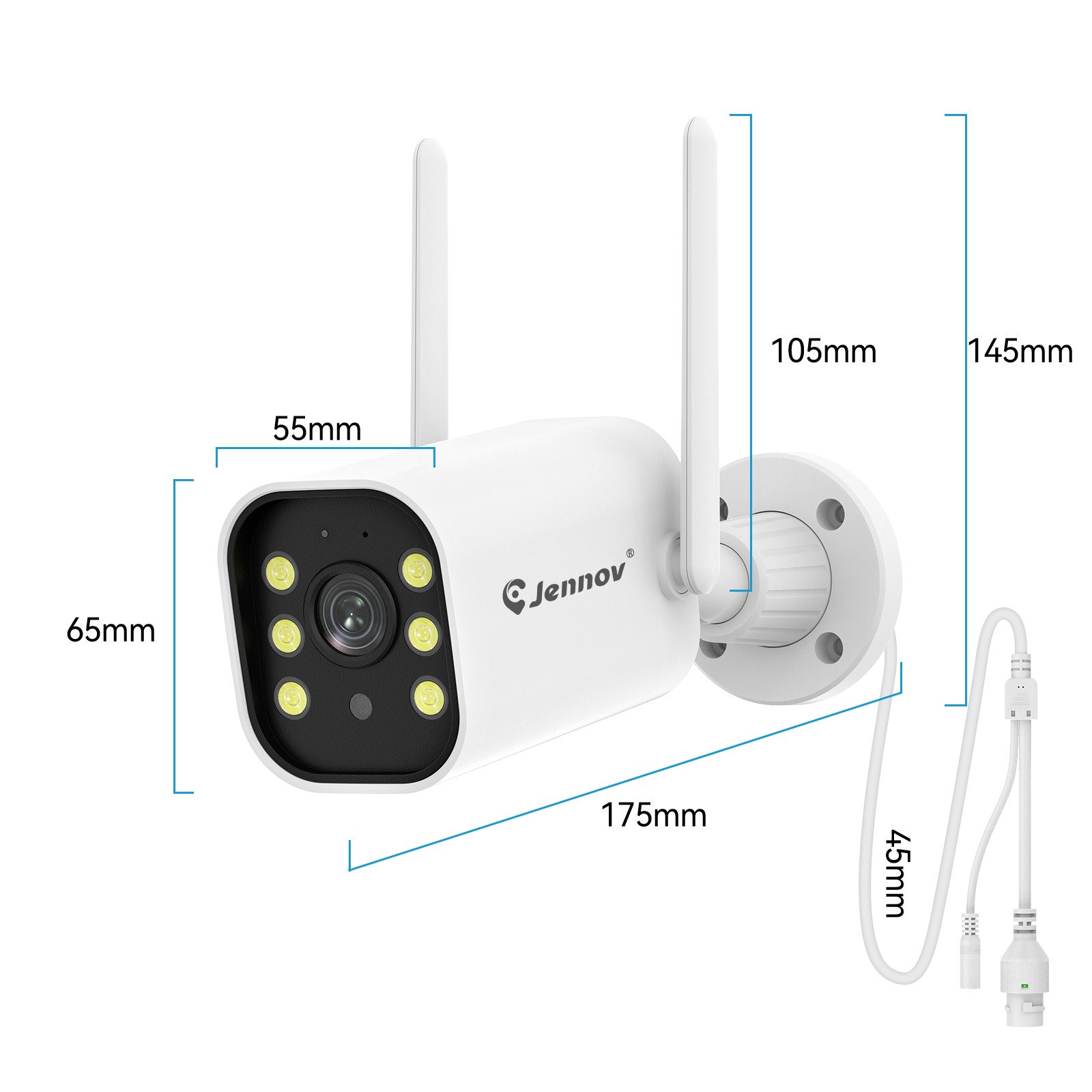 JENNOV Outdoor Wireless Security Camera System WIFI CCTV Audio 10CH 5MP NVR Kit