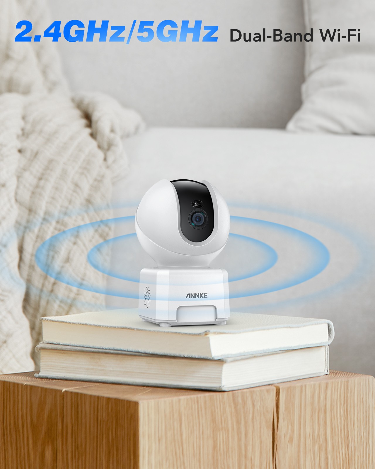 ANNKE Wireless 4MP 2.4/5GHz WiFi Pan Tilt Security Camera Two Way Audio