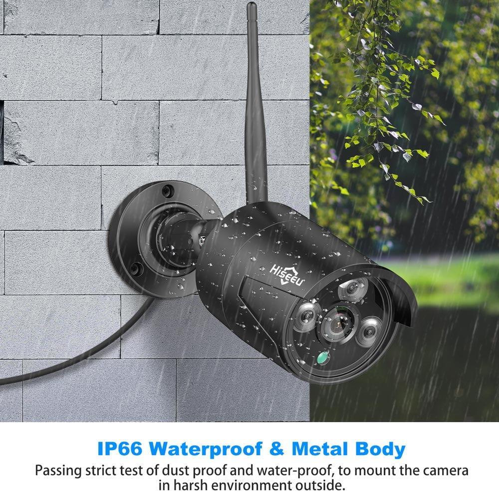Security Camera System 4Pcs Wireless Wi-Fi With Audio Recording Nightvision Wate