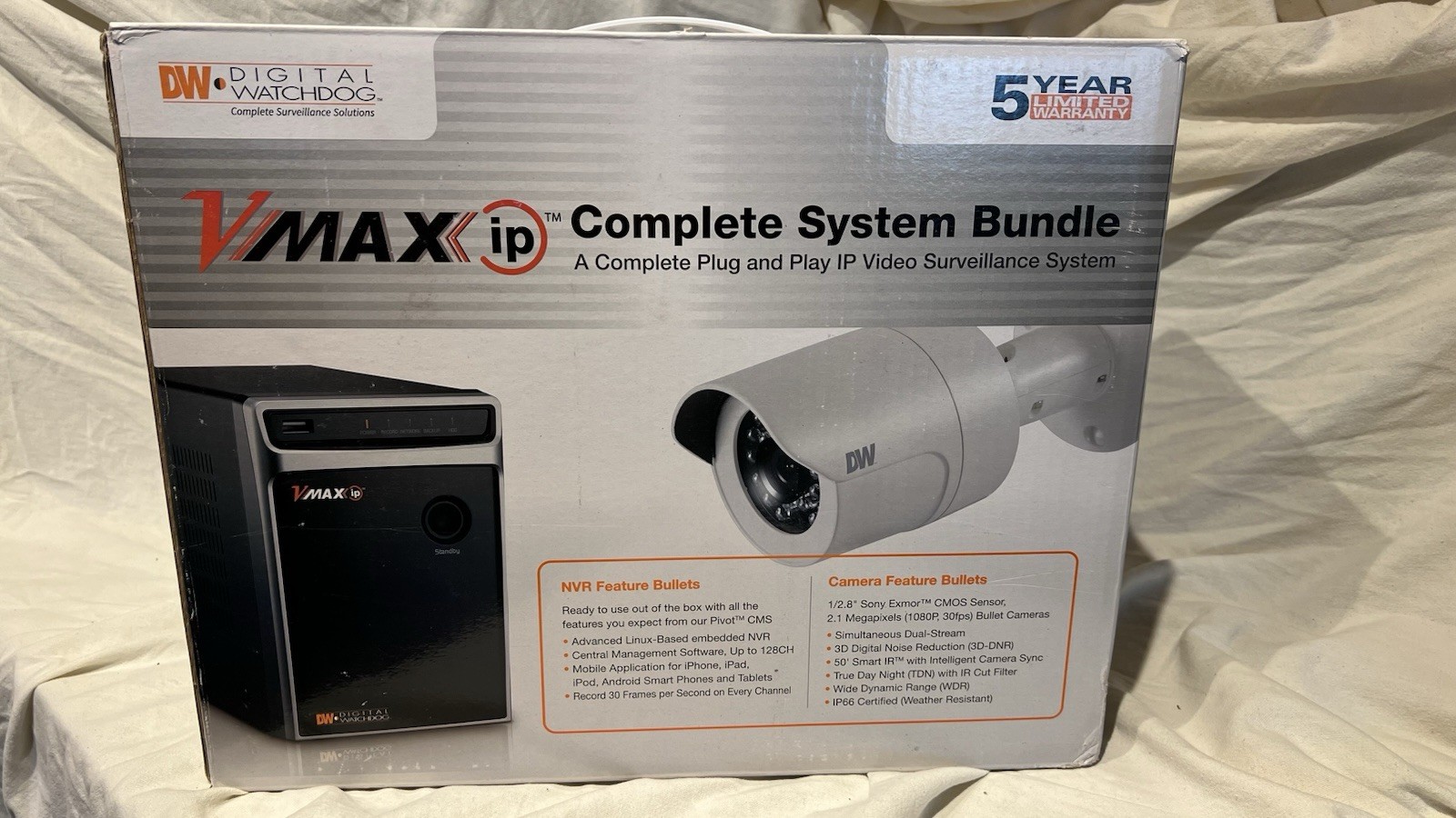 NEW, Digital Watchdog DW-VIP42T2B4 4-Outdoor IP Surveillance Camera System-2TB