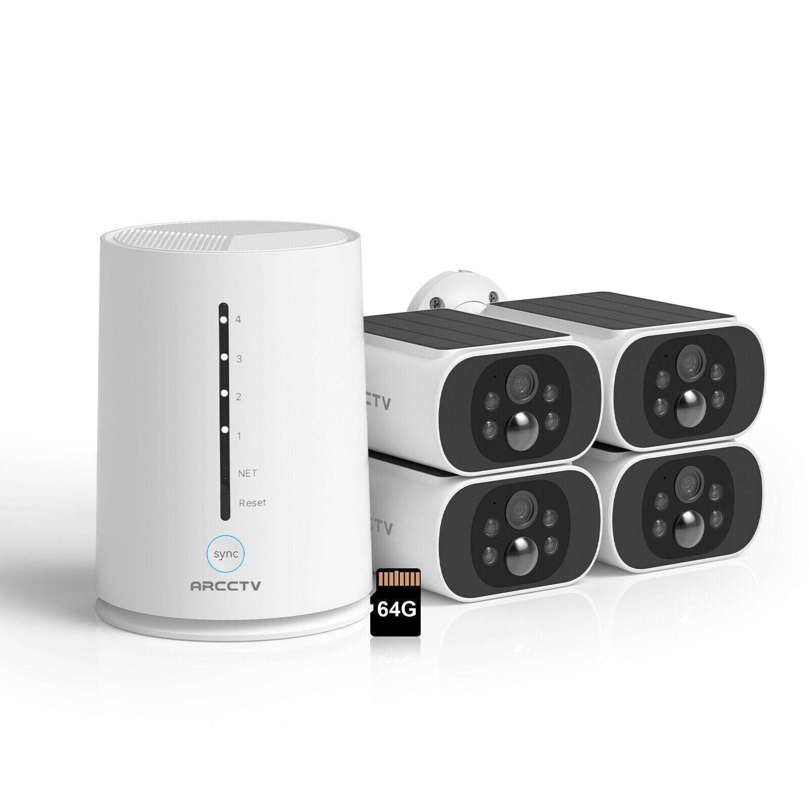4MP Home Solar Battery Powered Wifi Outdoor Home Security Camera System Wireless