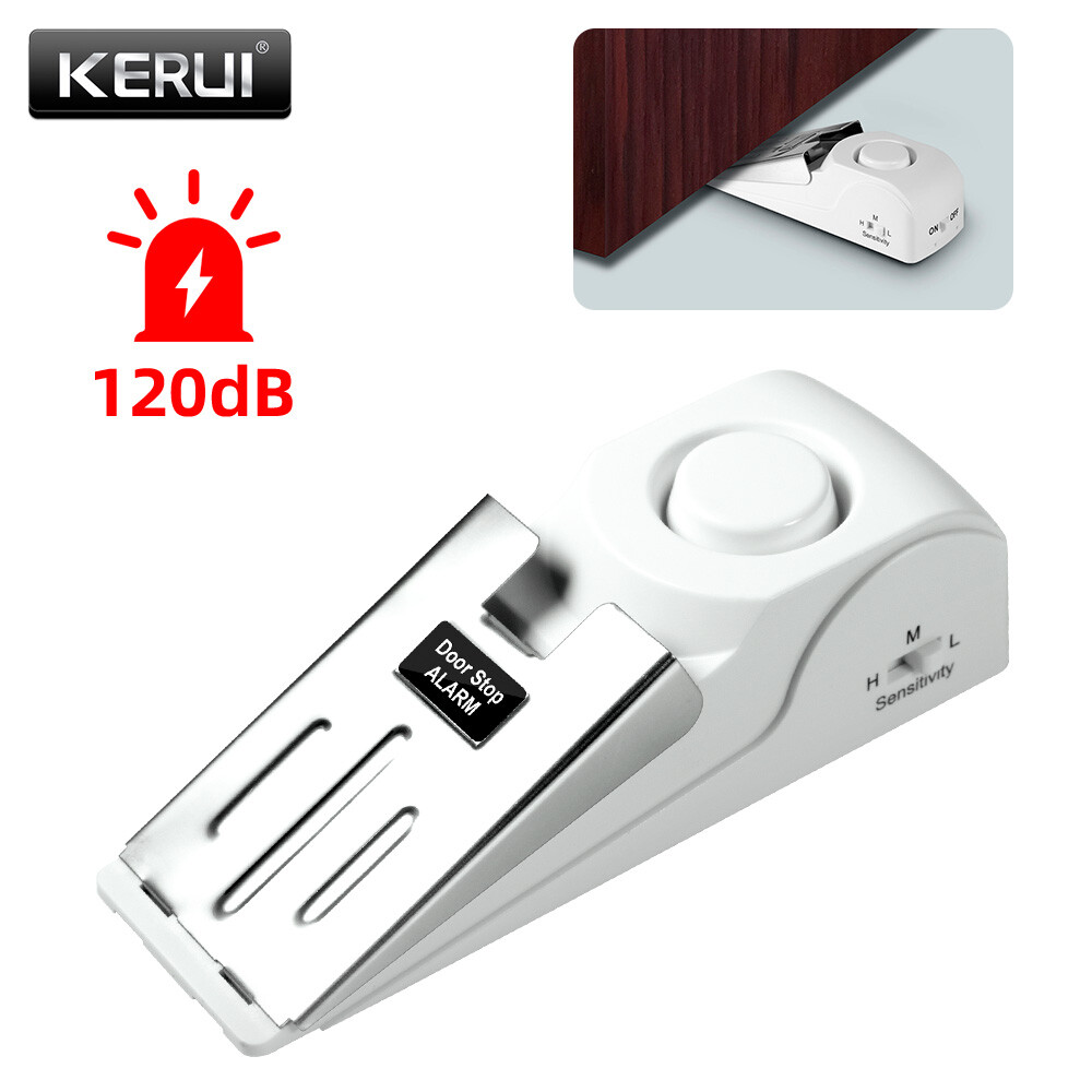 Door Stop Security Alarm Wedge Stopper Portable Home Travel Anti‑Theft Burglar