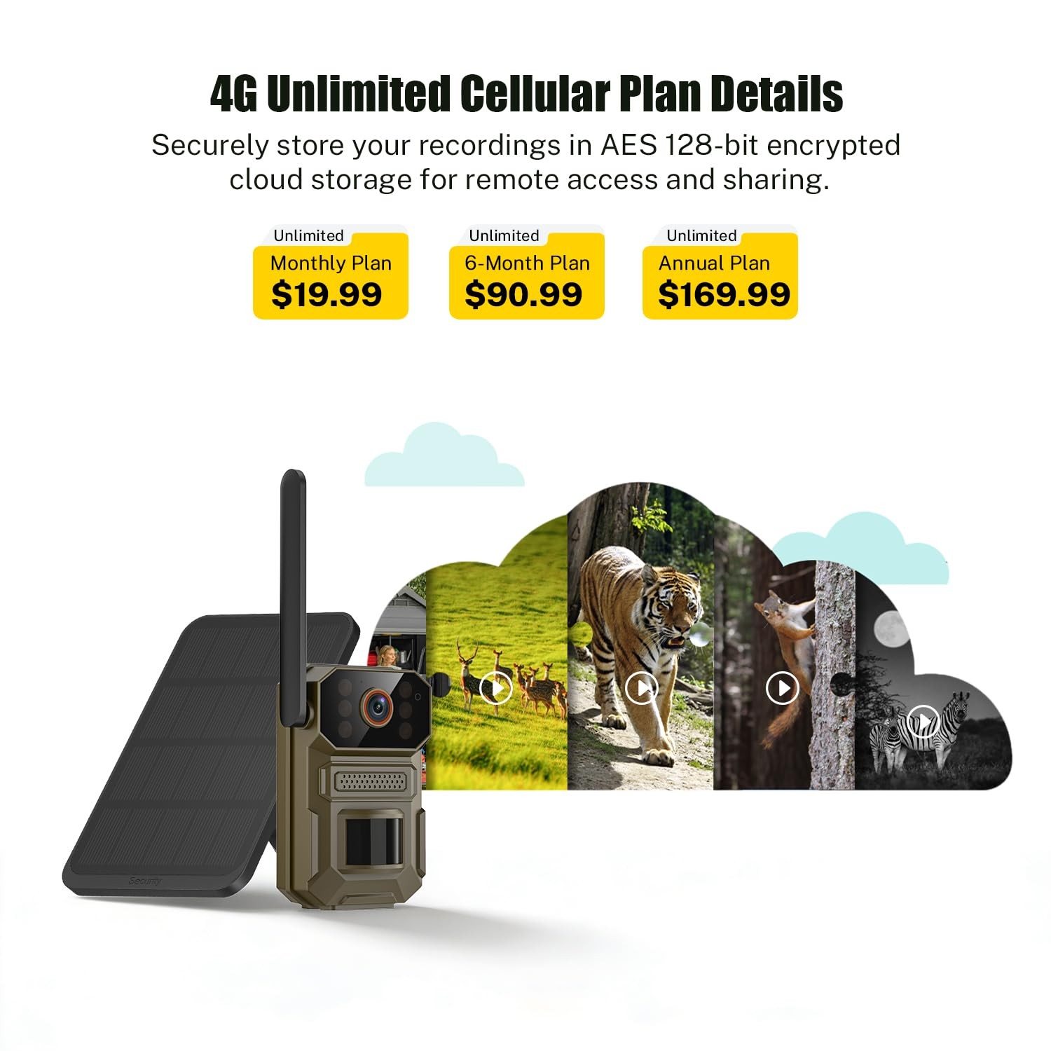 PyreQuad 4G LTE Cellular Outdoor Security Camera,1080p for Home Security…