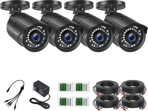 ZOSI 4PK 1080P HD Home TVI Security Cameras Outdoor CCTV Night Vision Alert IP66