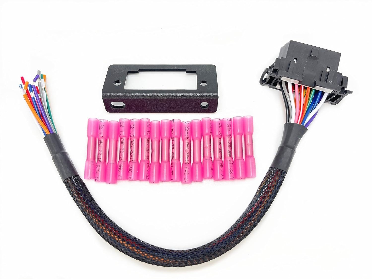J1962 Female to Open Pigtail Cable Bracket OBDii Port Replacement Cable 1ft/30cm