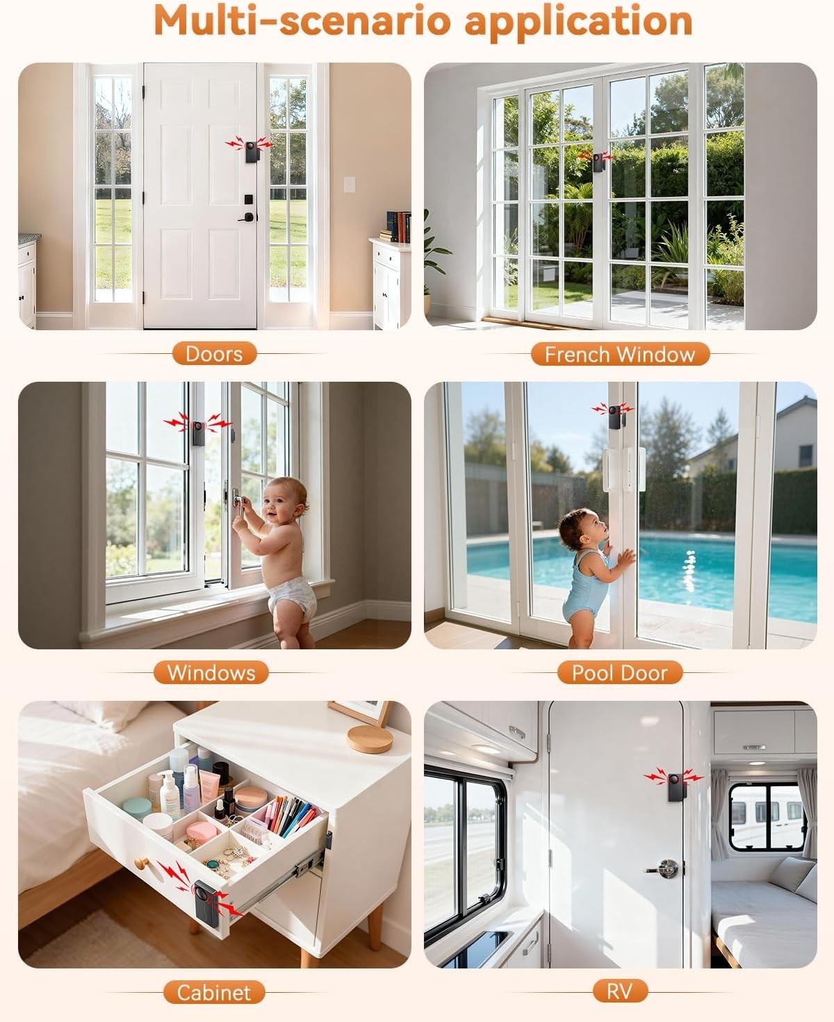 Battery-Powered 110dB Security Alarm with Remote – Easy Install & Operation