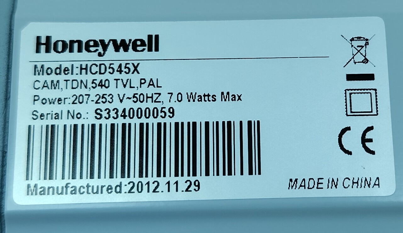 HONEYWELL Video System HCD545X Day/Night High Resolution Color Camera