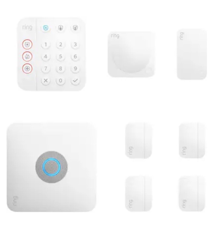 Ring – Alarm Pro Home Security Kit 8 Pieces – White