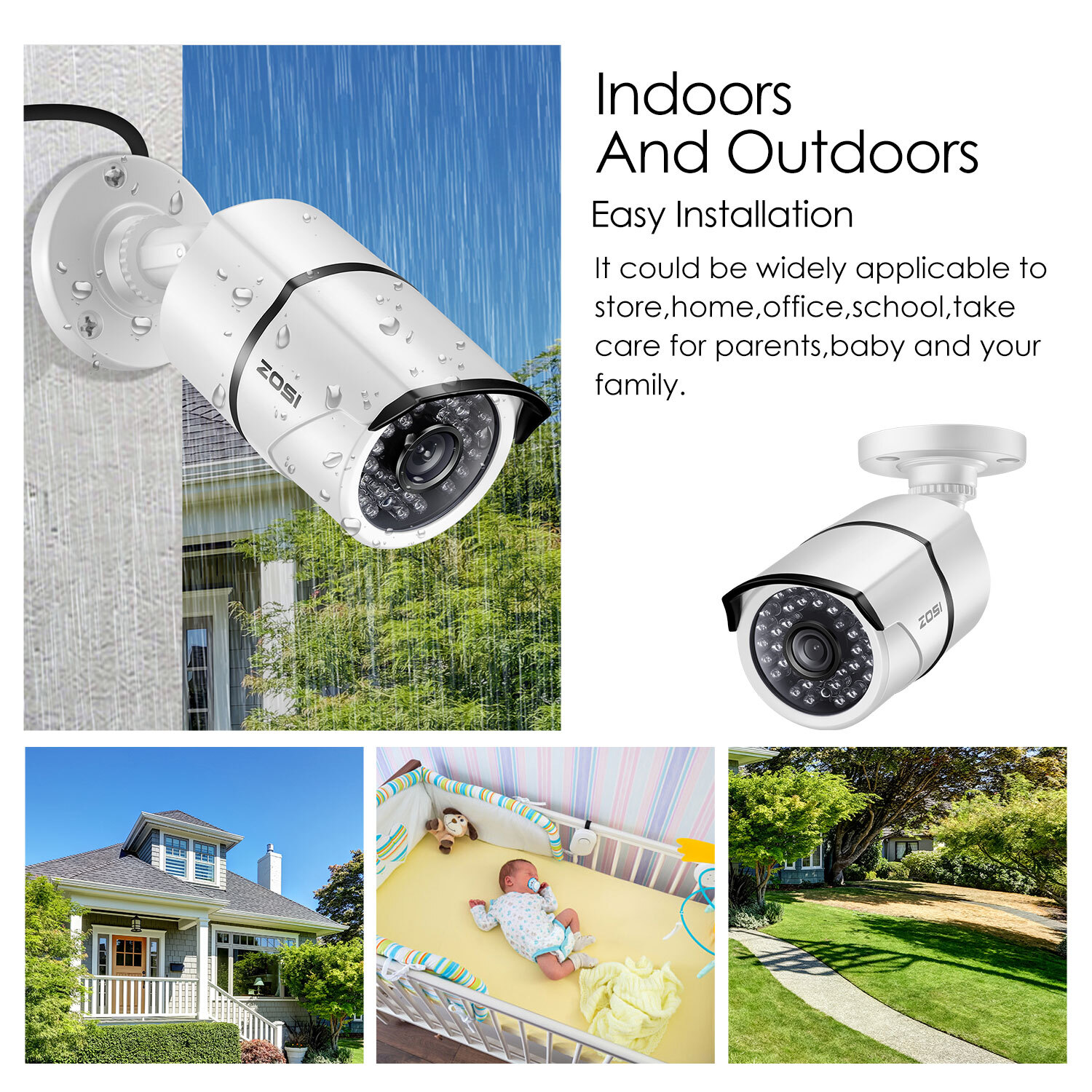ZOSI 8CH 5MP Lite DVR 2MP 1080P CCTV Security Camera System IR Night 24/7 Alerts