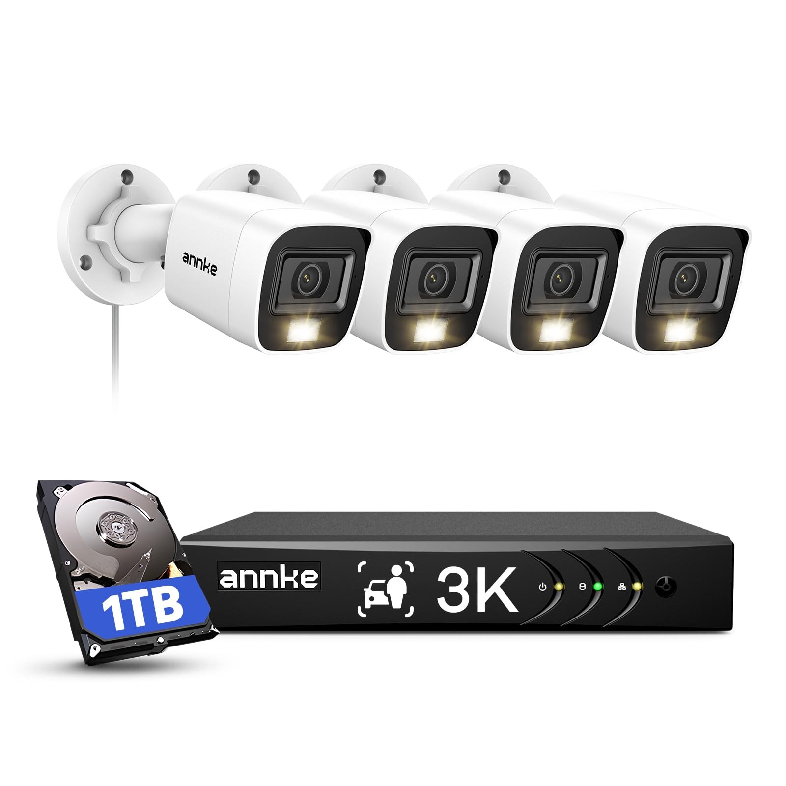 8CH 3K Security Camera System, 8 Channel DVR, 4pcs 5MP 2960 * 1665 Outdoor CC…