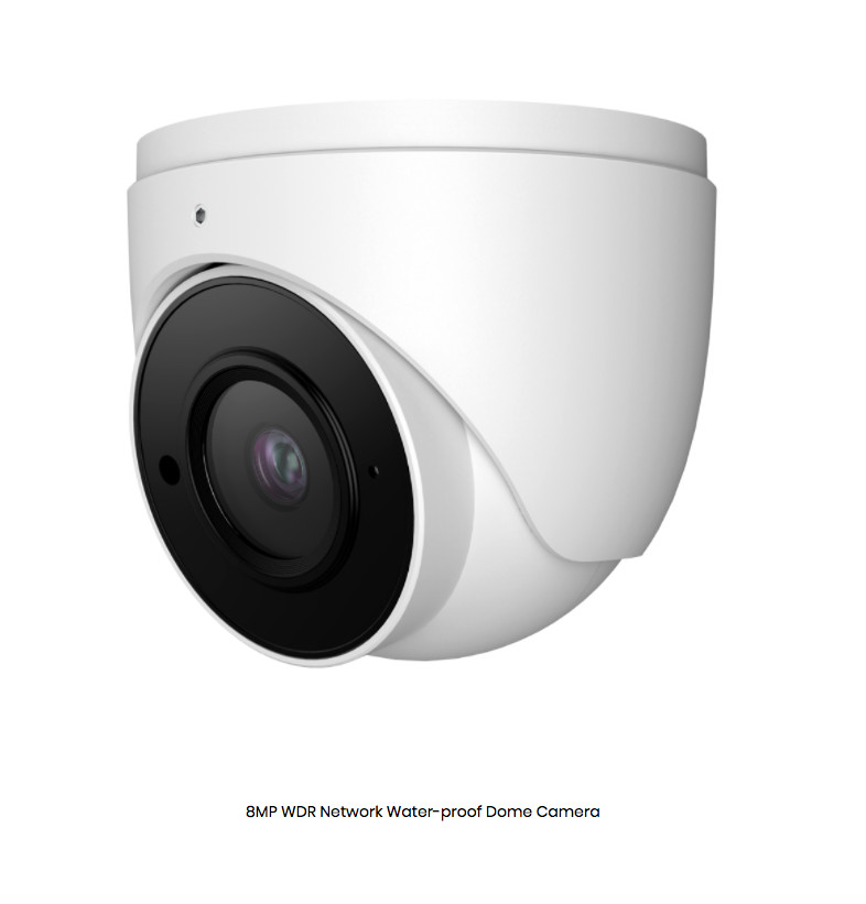8MP Network IP IR Water-proof Dome Camera 2.8mm Lens 20~30m distance H.265 PoE