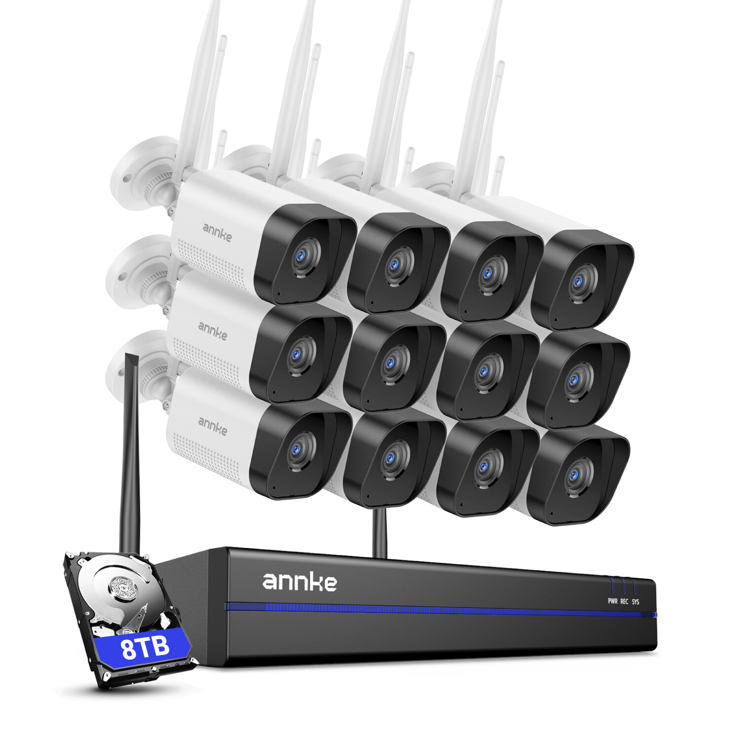 ANNKE 4K 16CH NVR 8MP Wireless Security Camera System Two Way Audio AI Detection