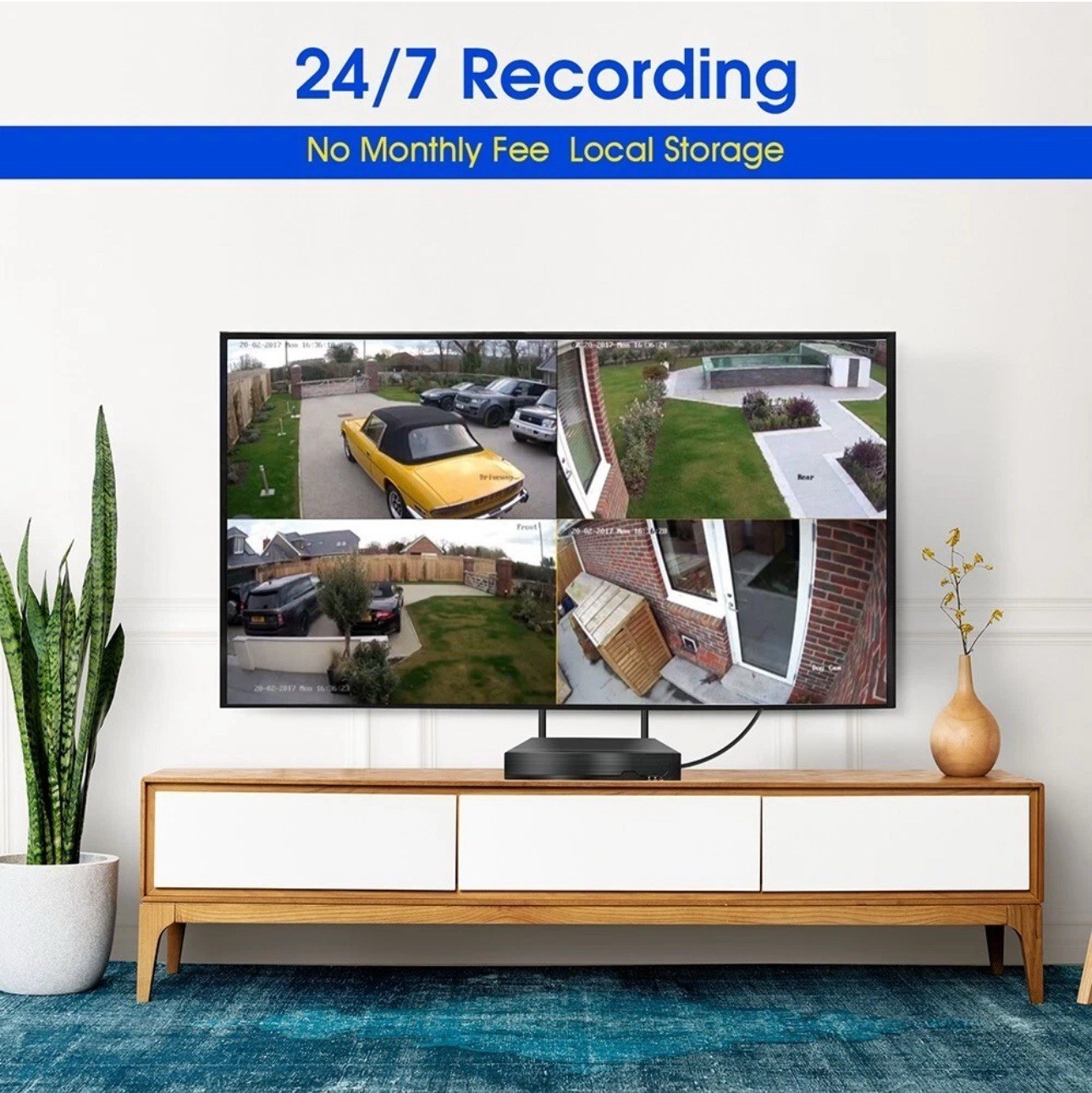 10CH NVR 5MP System, 8×3MP Cameras, 1TB HDD, Night Vision, Motion Detection, App