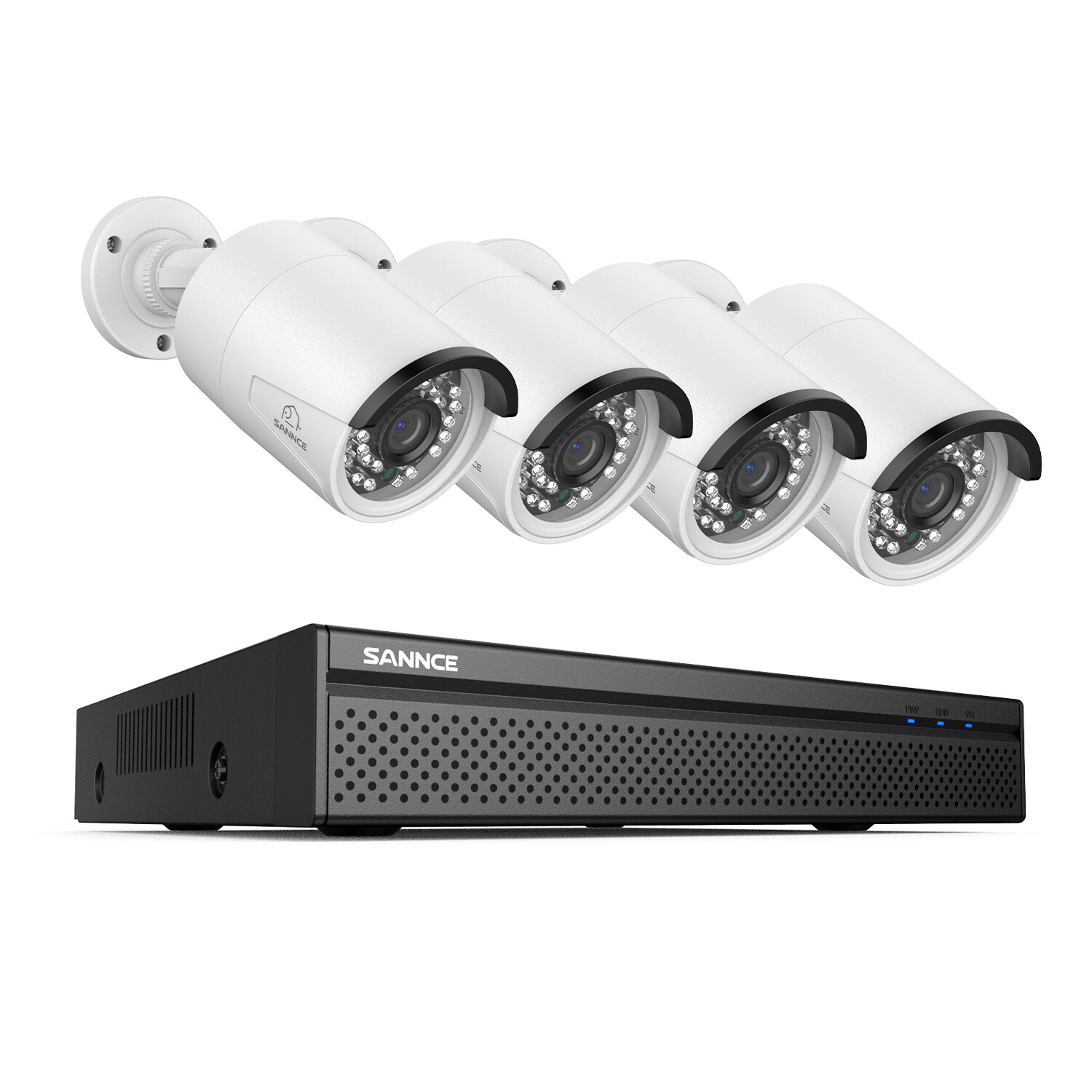 SANNCE 4K POE Security IP Camera System 8CH NVR Two Way Audio AI Human Detection