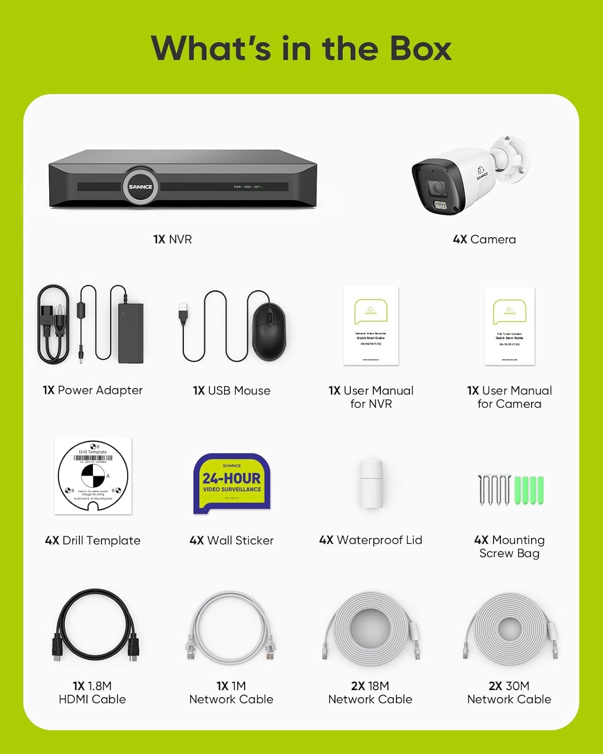 2K 3MP Poe Security Camera System – 8CH 6MP Surveillance NVR with 4PCS 3MP HD We