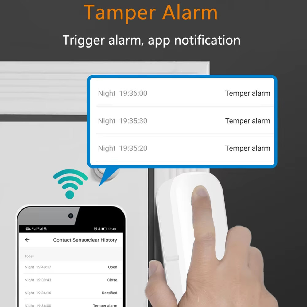 Tuya Smart Door Sensor WiFi/Zigbee Door Window Open Closed Detector Smart Home S